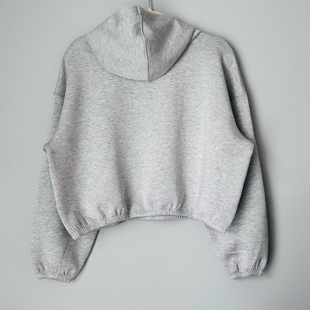 SPANX AirEssentials® Cropped Hoodie | Lit Grey Heather | Size Large - Picture 2 of 6